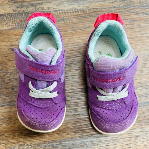 Tsukihoshi Racer Baby Shoes in Purple/Lavender Size 5.5 - Picture 1 of 8